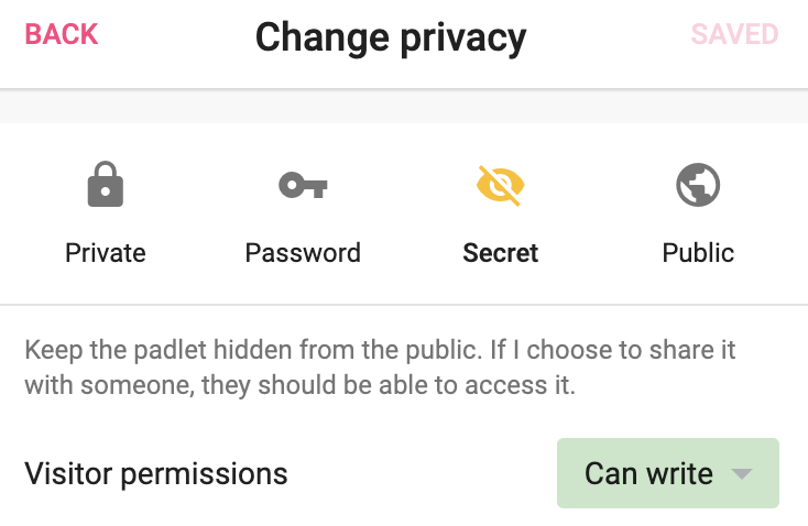 change privacy