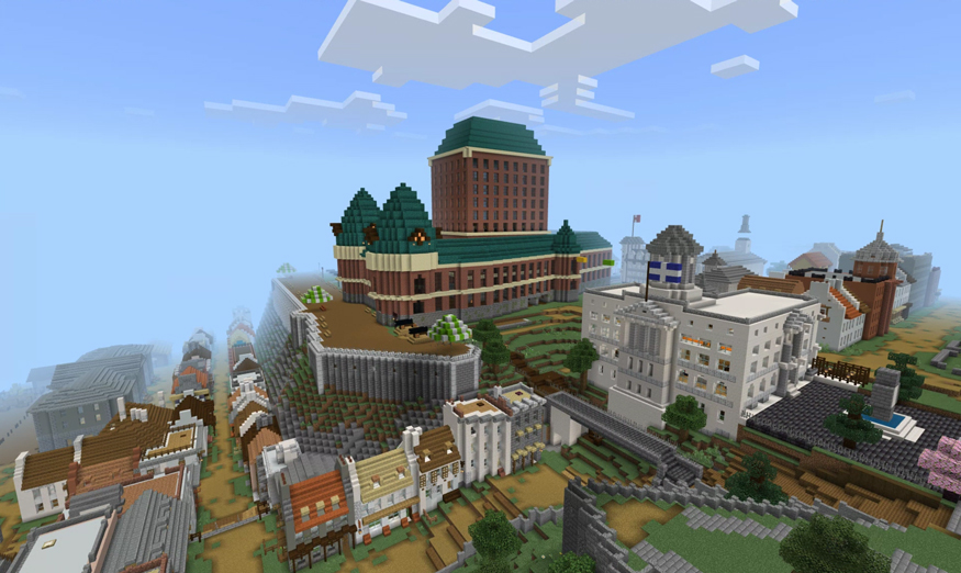 Château Frontenac de la tâche : LE QUÉBEC VERS 1905 AVEC MINECRAFT.