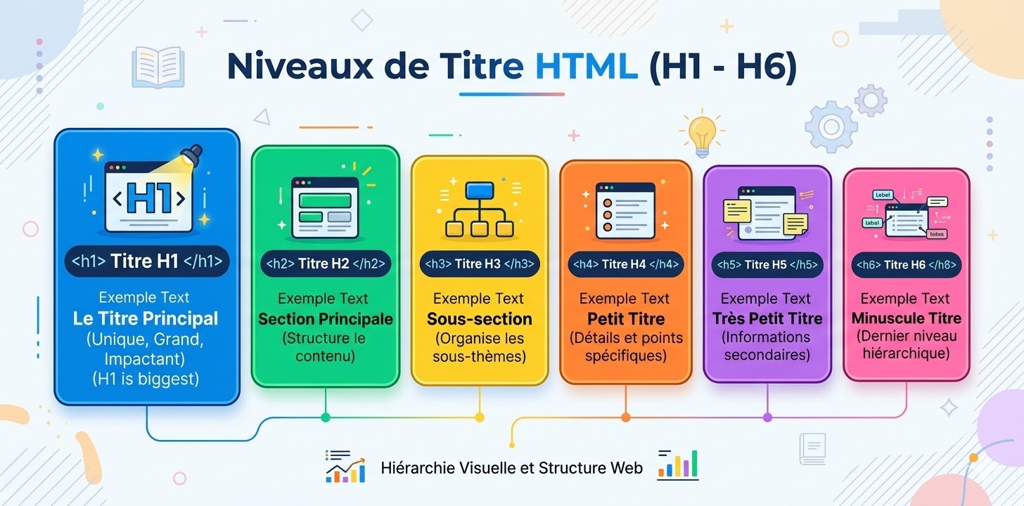 Infographie qui présente les types de niveaux de titre et leur utilité